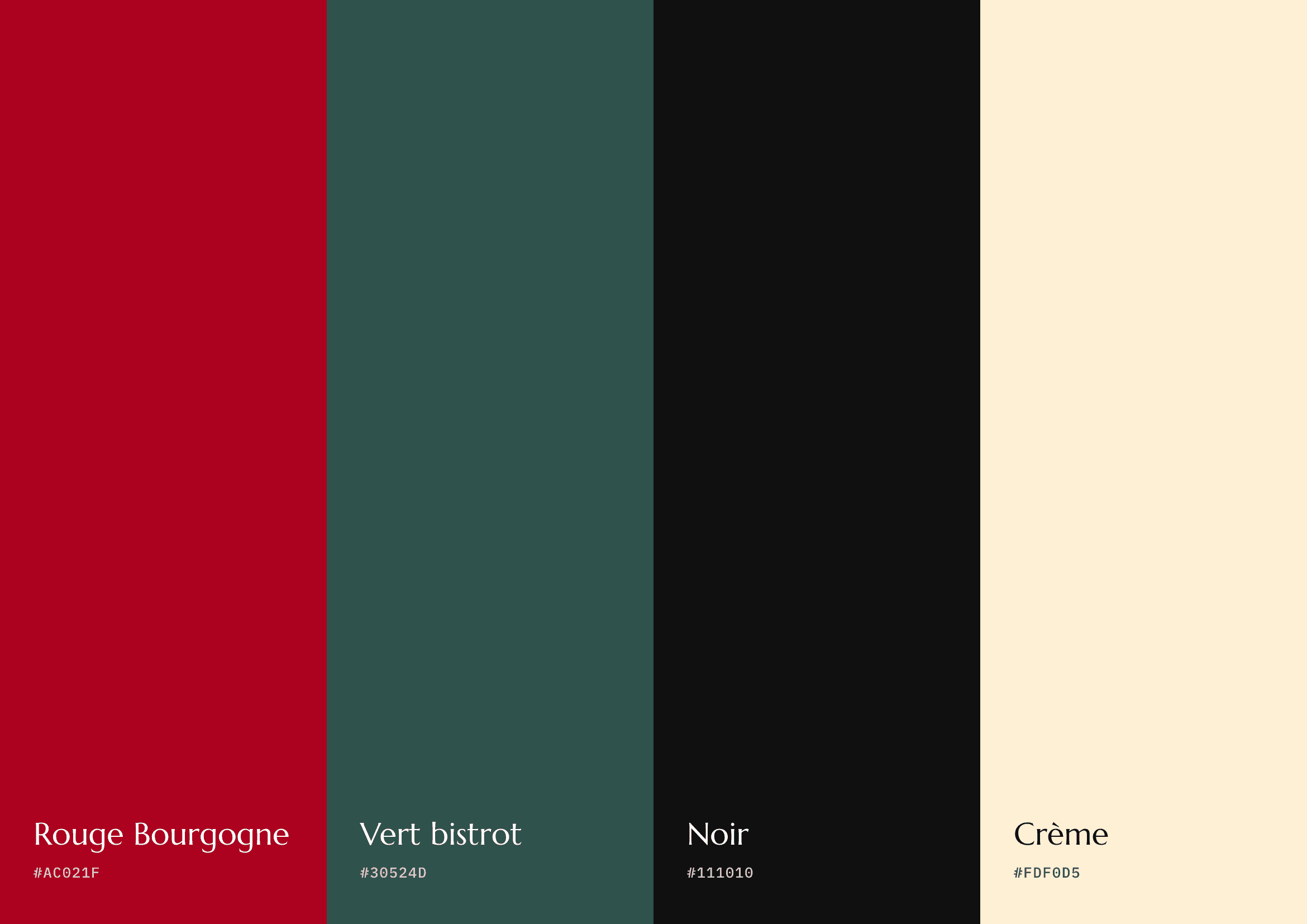 Palette de couleurs de Aux Crus de Bourgogne