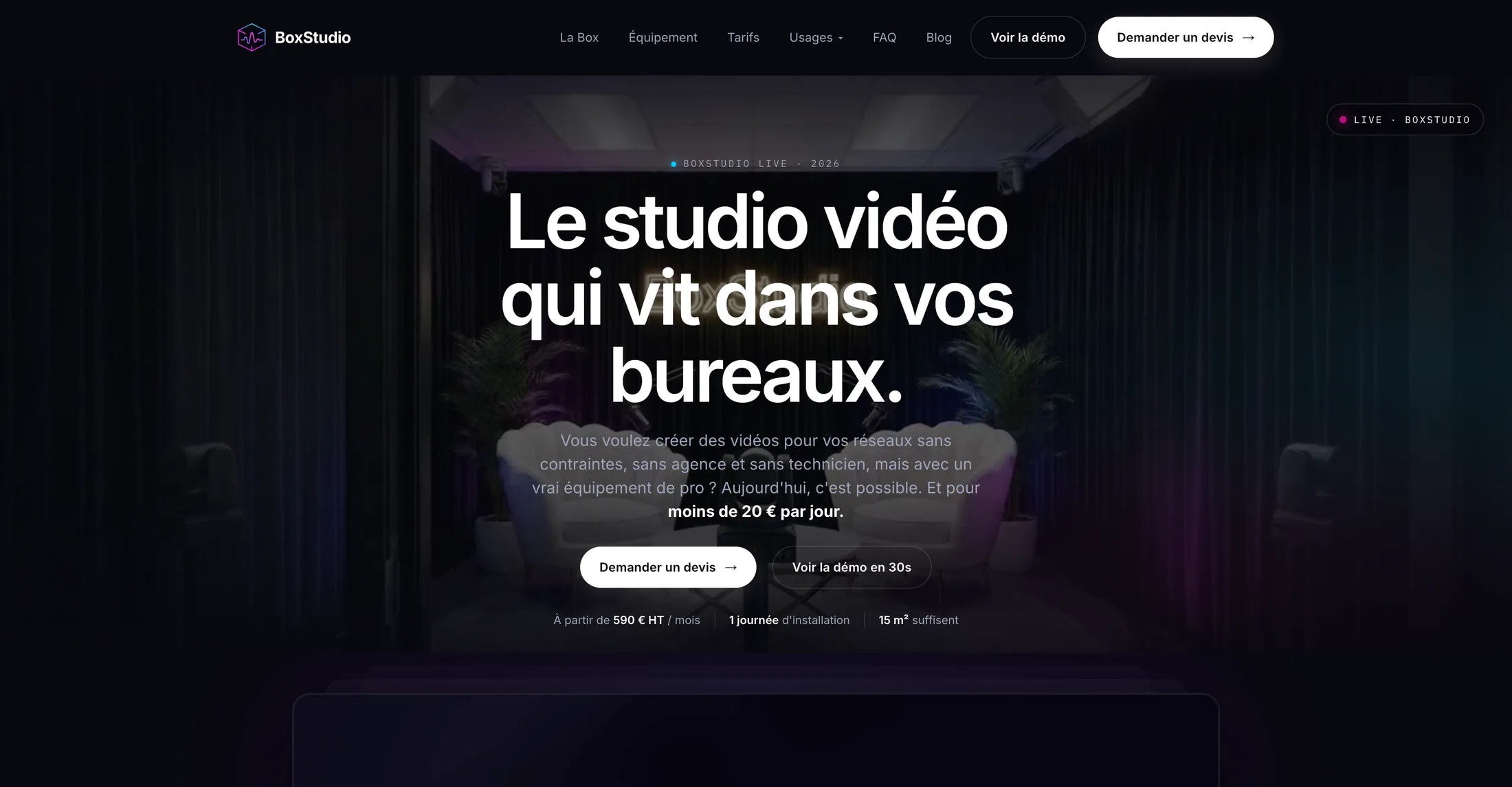 Aperçu du site BoxStudio