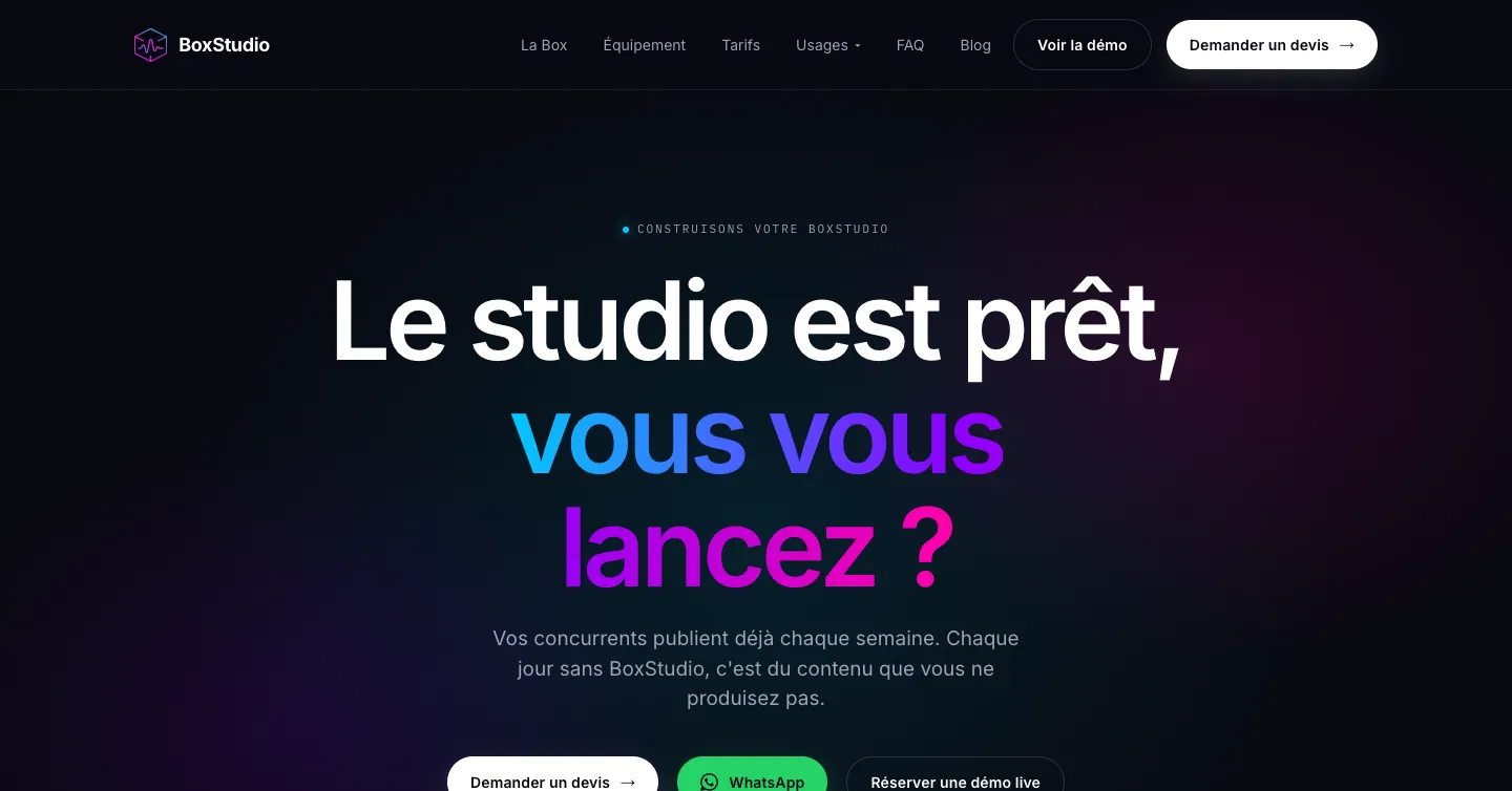 Site BoxStudio, la prise de contact, vue 10 sur 10