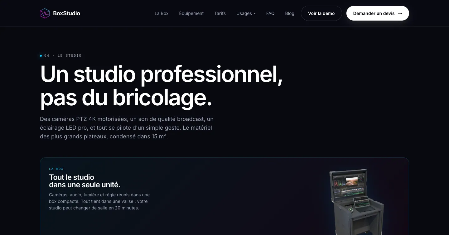 Site BoxStudio, le détail de l'équipement, vue 4 sur 10