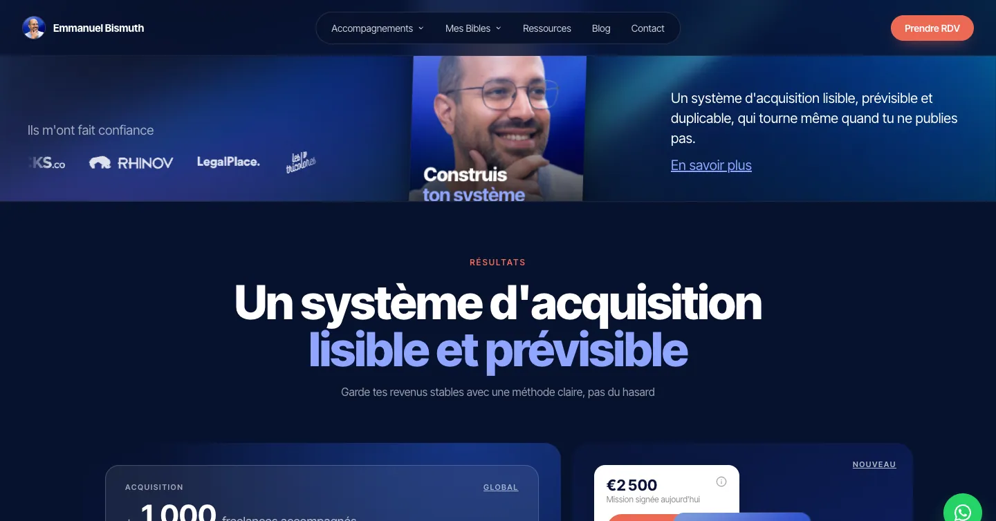 Site Emmanuel Bismuth, vue 1 sur 10