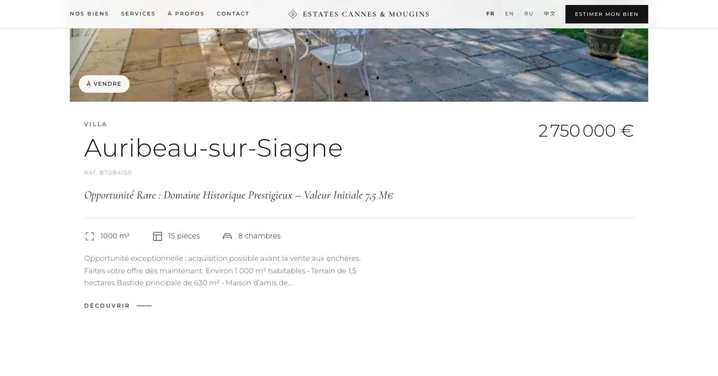Site Estates Cannes, vue 2 sur 10