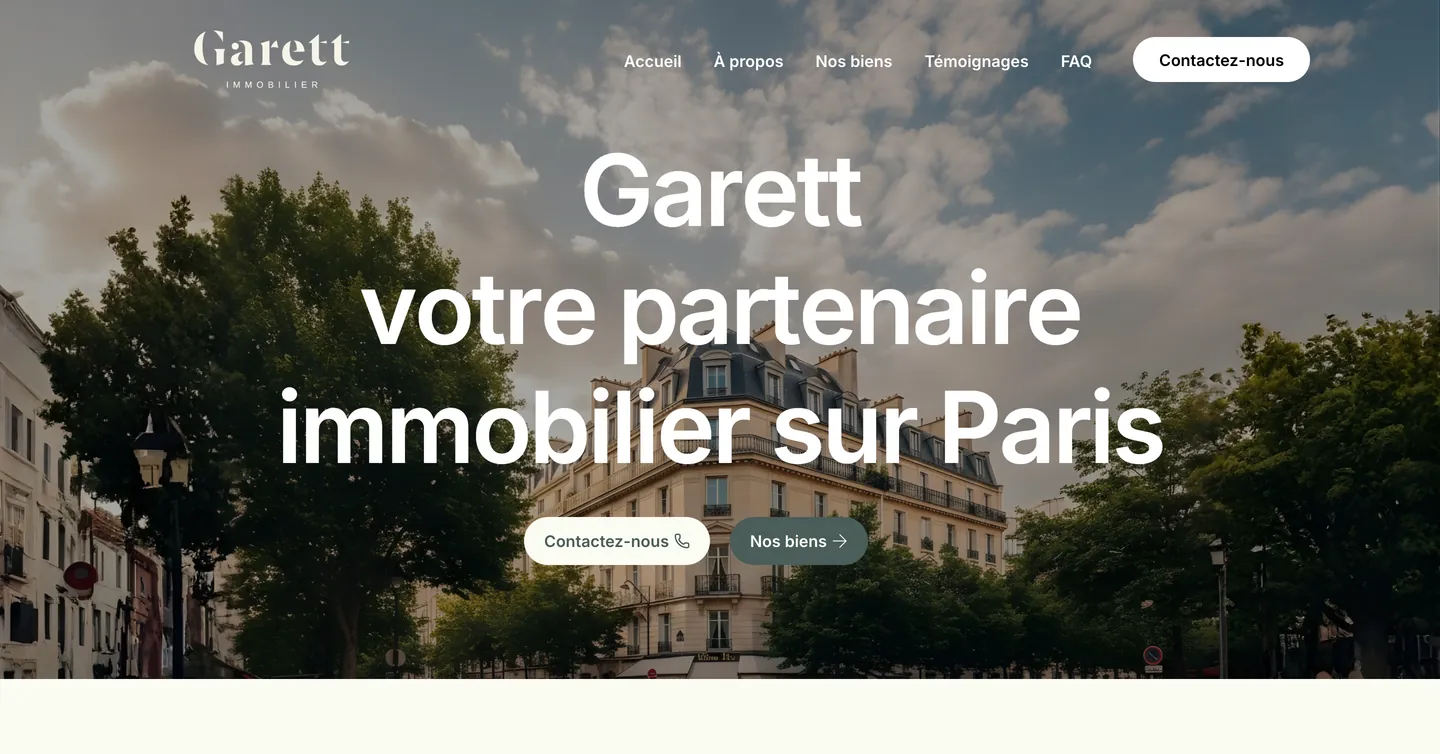 Site Garett Immobilier, vue 1 sur 10