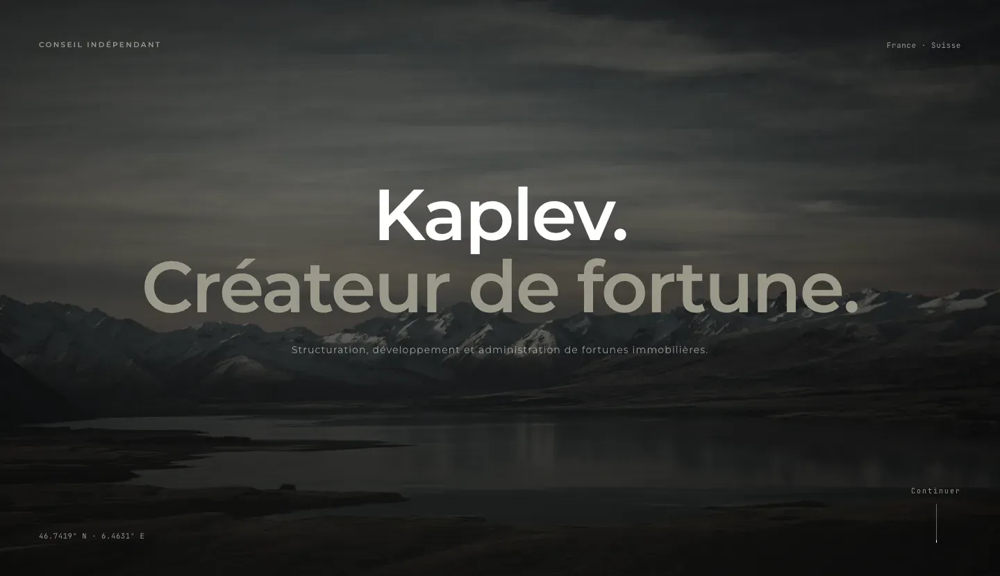 Aperçu du site Kaplev réalisé par Peechy