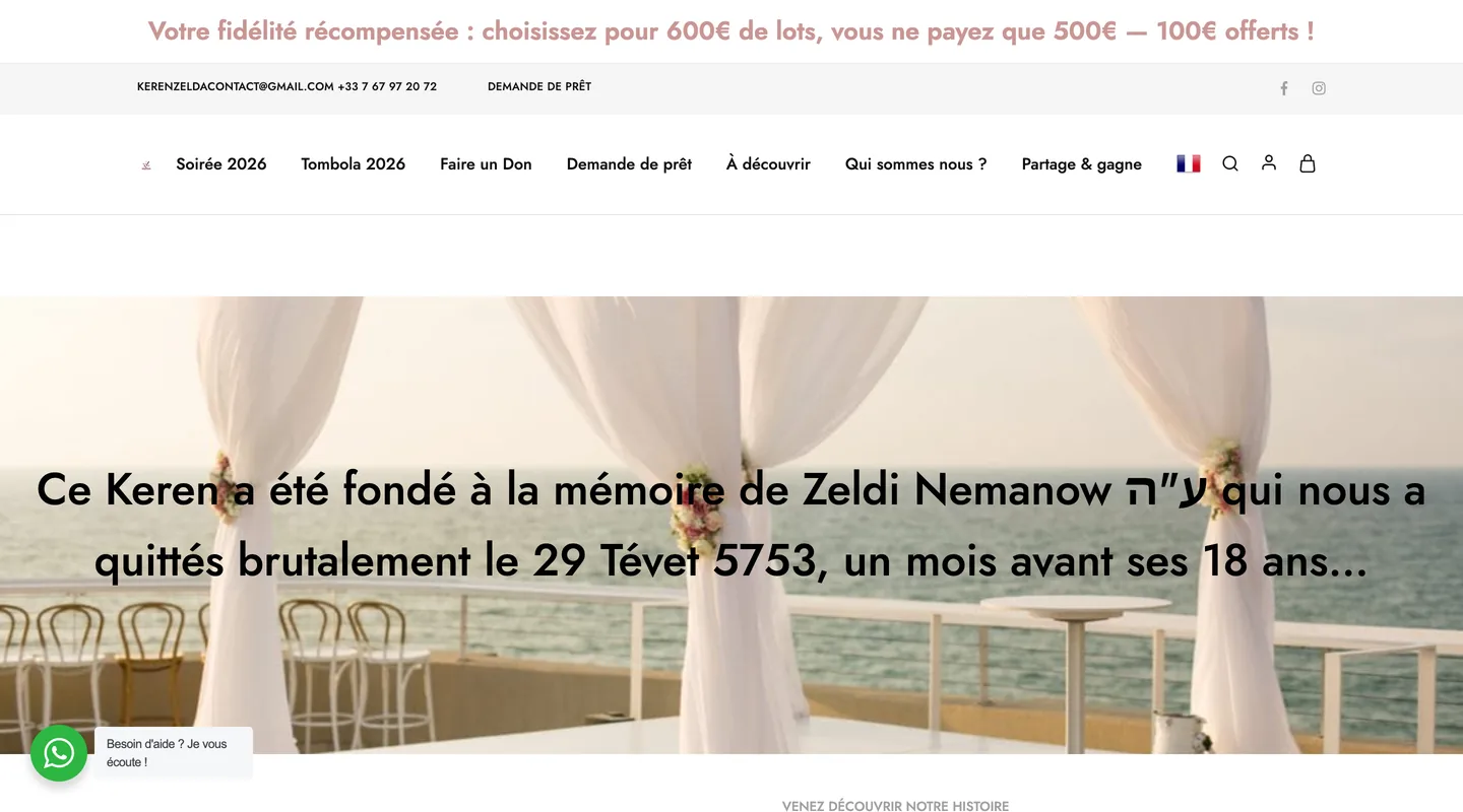 Page d'accueil du site Keren Zelda réalisé par Peechy