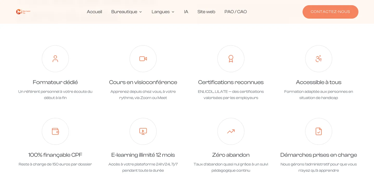 Site Mon Avenir Pro, vue 5 sur 10