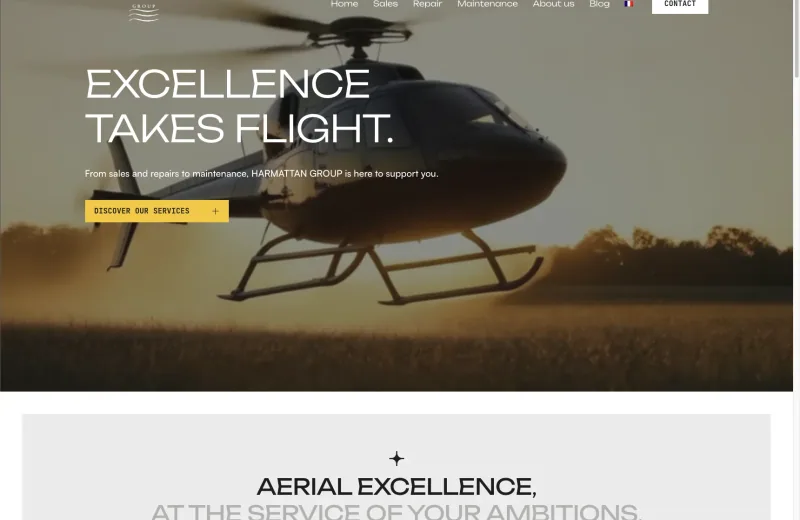 Site web Harmattan Group — Aviation & institutionnel