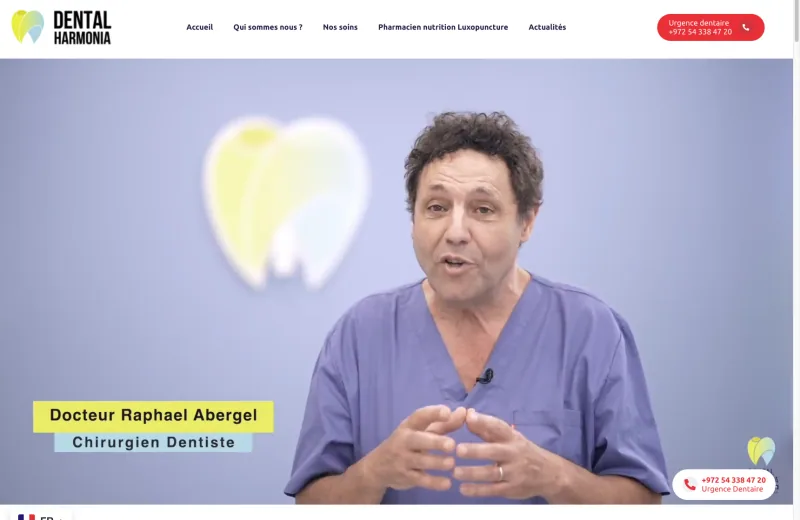 Site web Dental Harmonia — Cabinet dentaire Israël