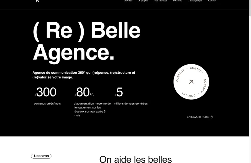Site web (Re) Belle Agence — Communication 360°