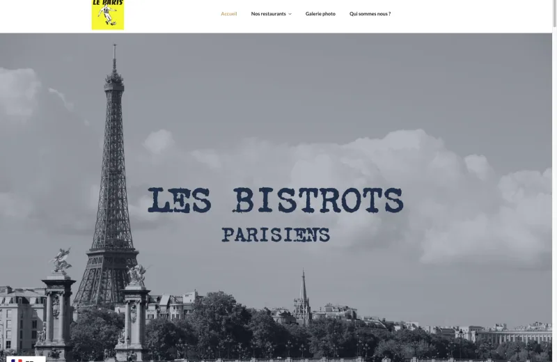 Site web Les Bistrots Parisiens — Groupe de restaurants
