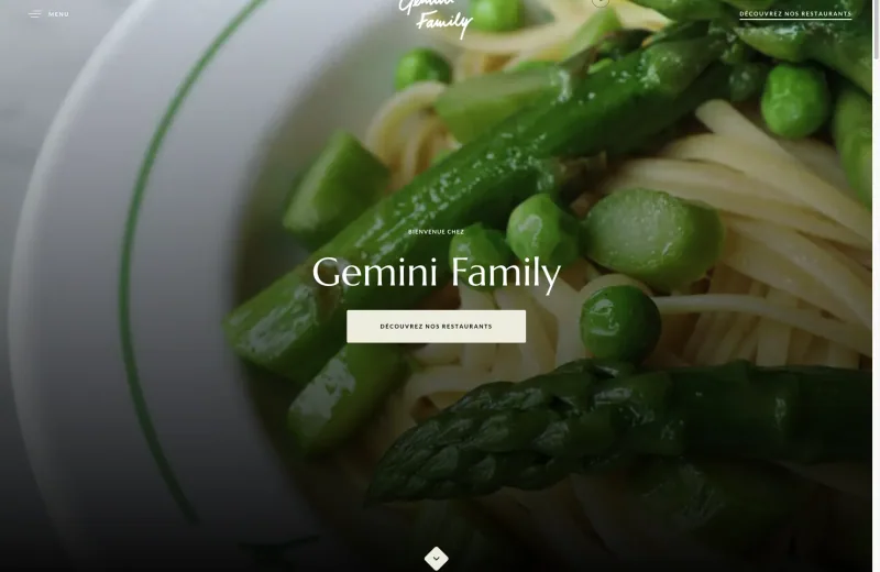 Site web Gemini Family — Groupe de restaurants