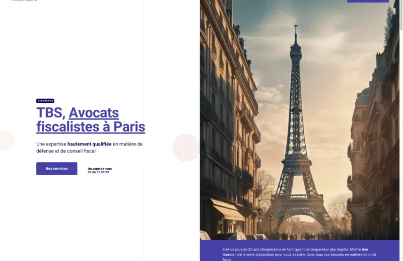 Site web TBS Avocats — Cabinet fiscal Paris