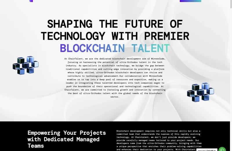 Site web ChainTalent — Tech & blockchain
