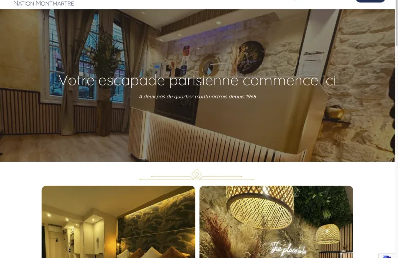 Site web Hôtel Nation Montmartre — Hôtellerie parisienne