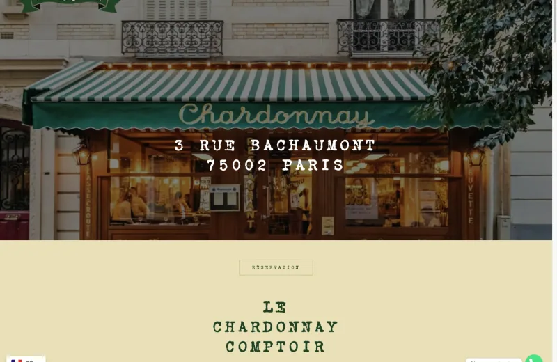 Site web Le Chardonnay — Restaurant parisien