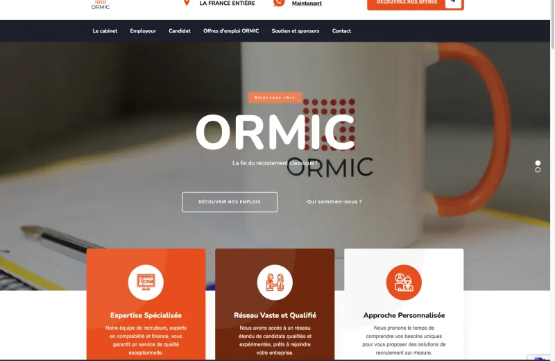 Site web ORMIC — Cabinet de recrutement