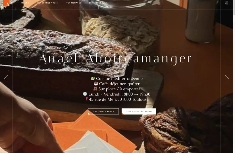 Site web Anaël Aboucamanger — Restaurant méditerranéen