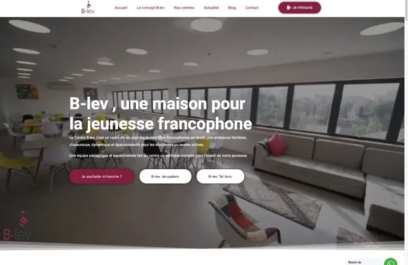 Site web B-lev — Centre jeunesse francophone