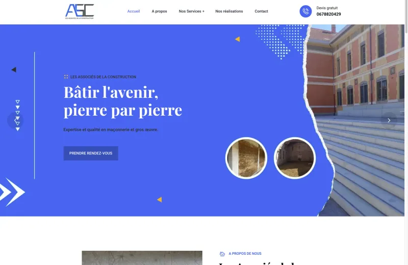 Site web ASC Construction — Maçonnerie & gros œuvre