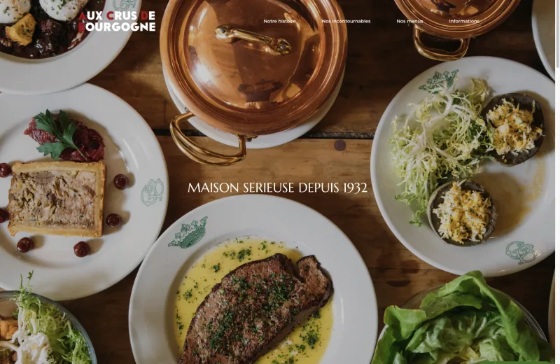 Site web Aux Crus de Bourgogne — Restaurant gastronomique
