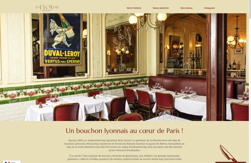 Site web Aux Lyonnais — Restaurant & gastronomie