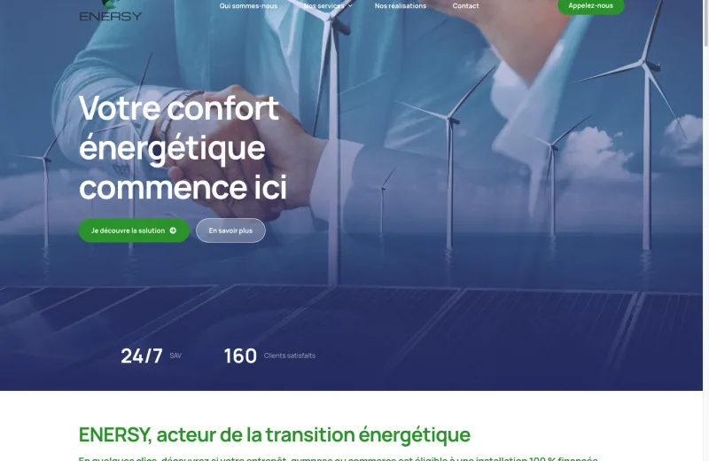 Site web ENERSY — Transition énergétique