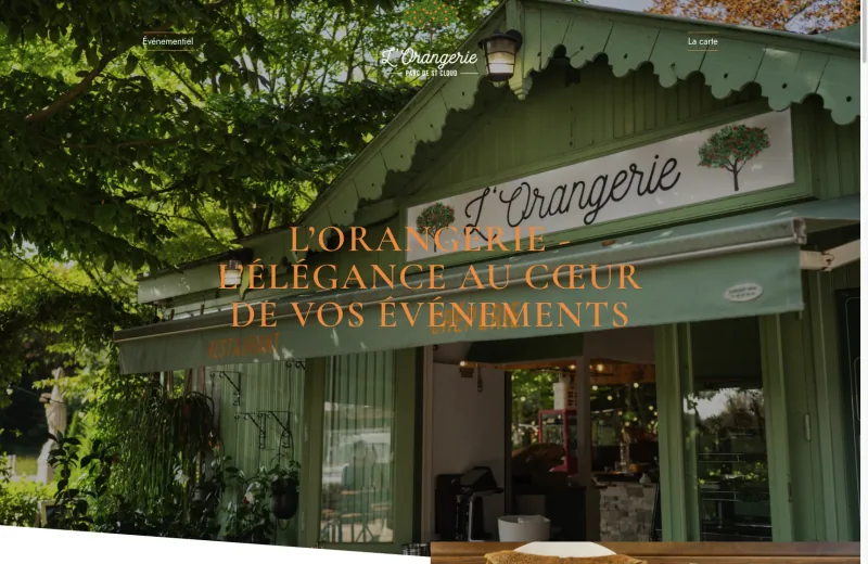 Site web L'Orangerie — Salle d'événements