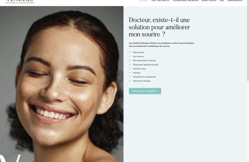 Site web VENEERS — Esthétique dentaire