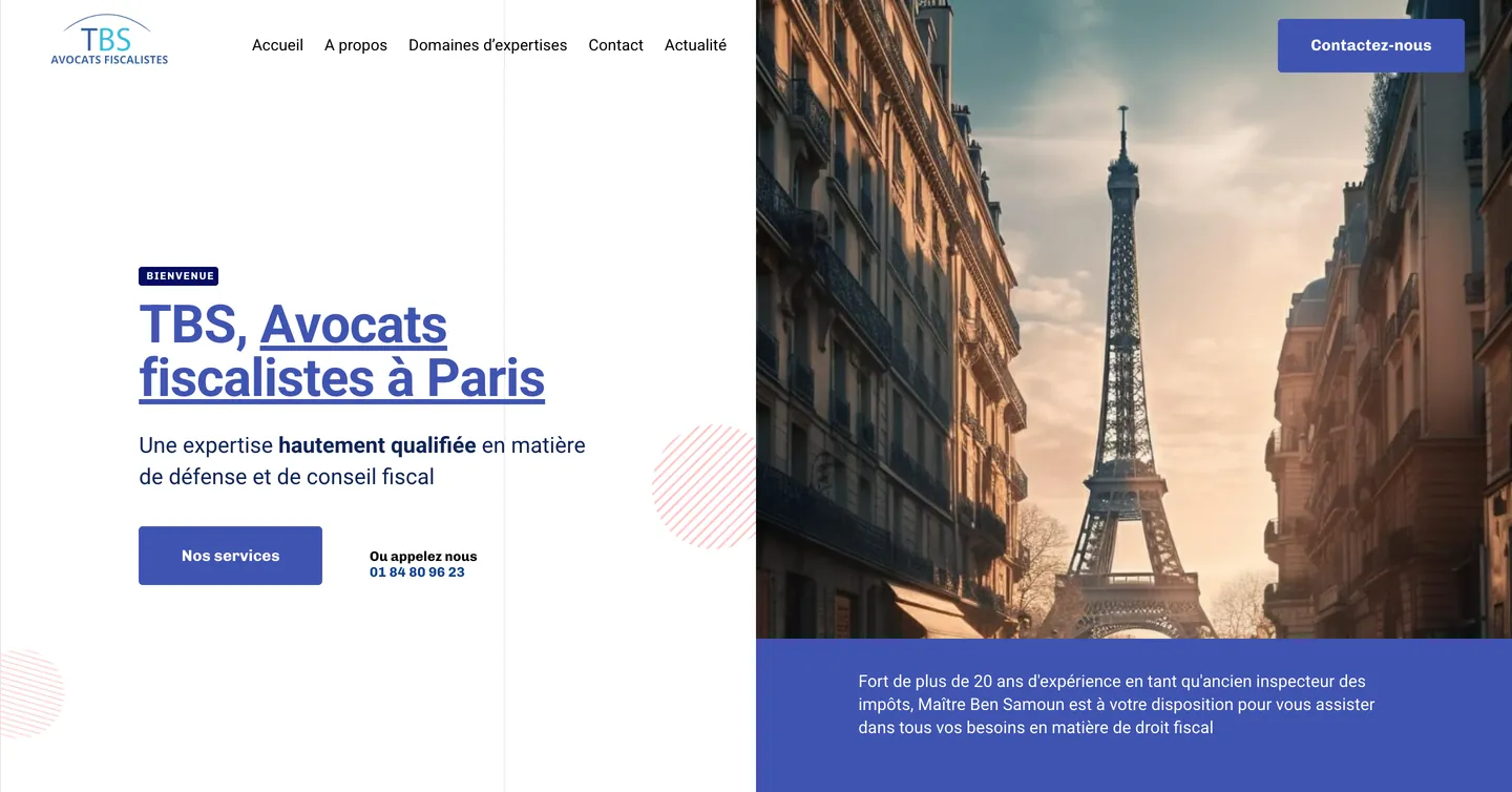 Site TBS Avocats fiscalistes, vue 1 sur 10