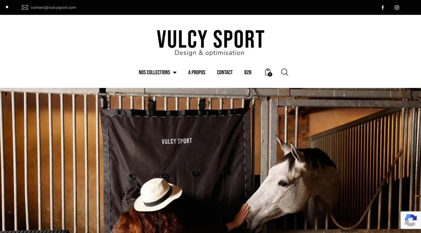Page d'accueil du site Vulcy Sport réalisé par Peechy