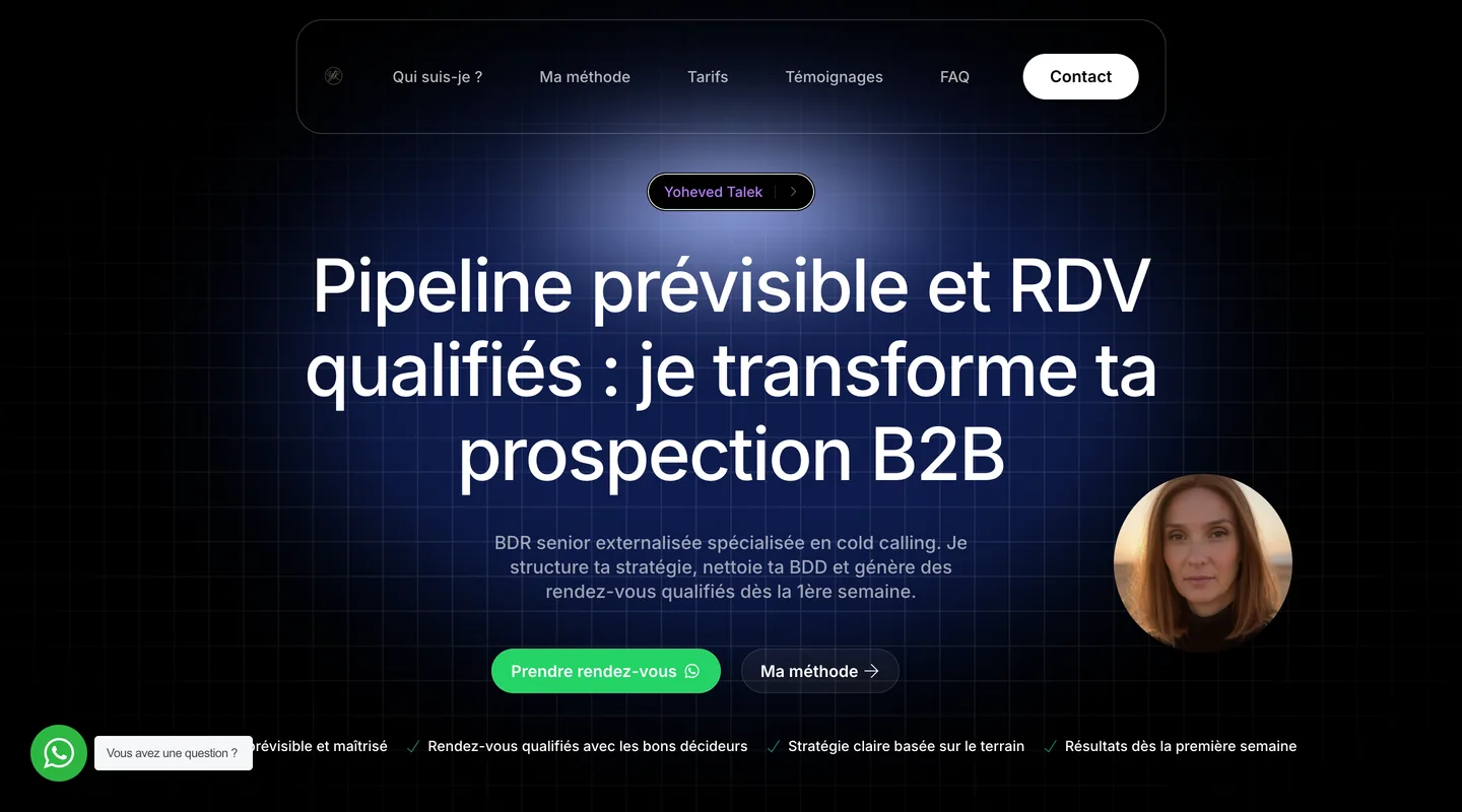 Page d'accueil du site Yoheved Talek réalisé par Peechy